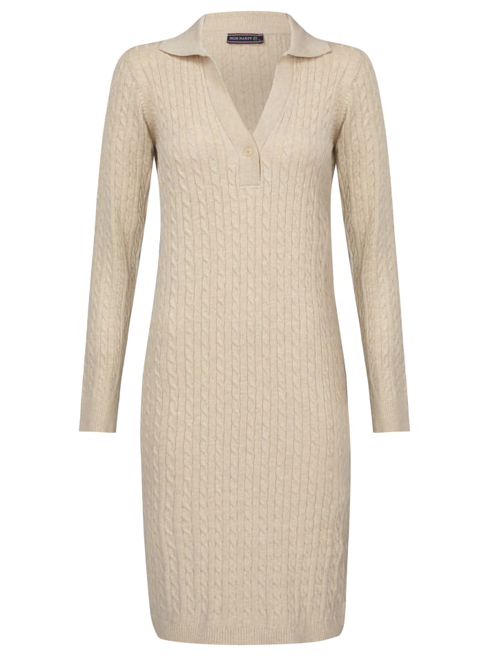Strickkleid Mit Langen Ärmeln in Beige