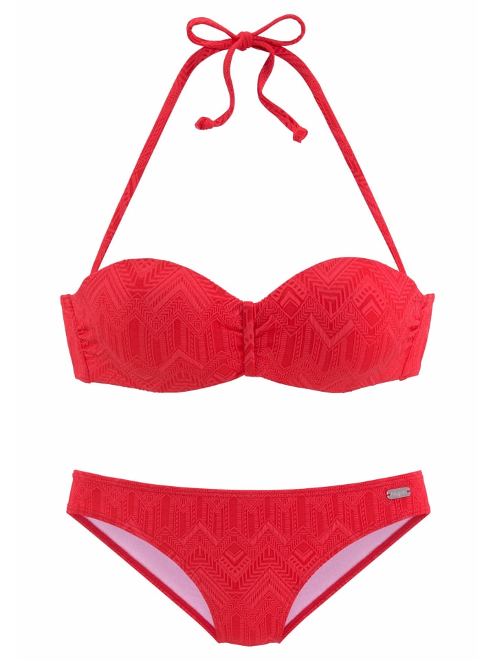 Bügel-Bandeau-Bikini in rot