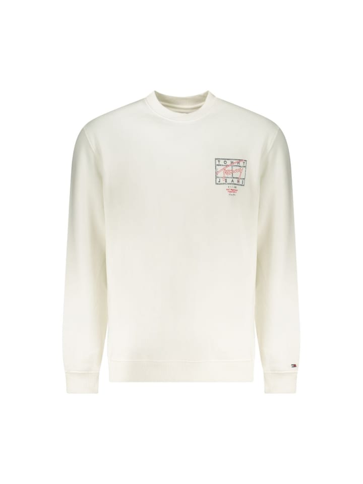 Weiß Baumwolle Herren Sweatshirt
