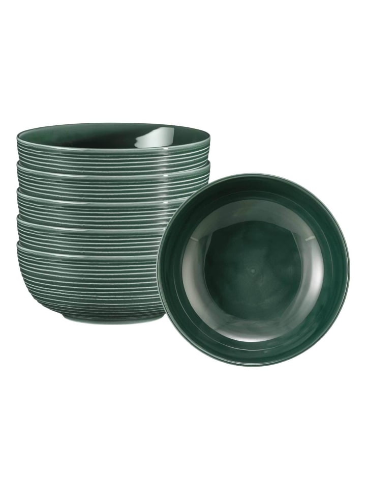 6er Set Foodbowl Terra in Moosgrün ø 20,4 cm