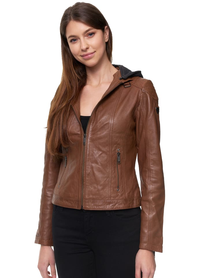 Lederjacke "F503" - in Camel