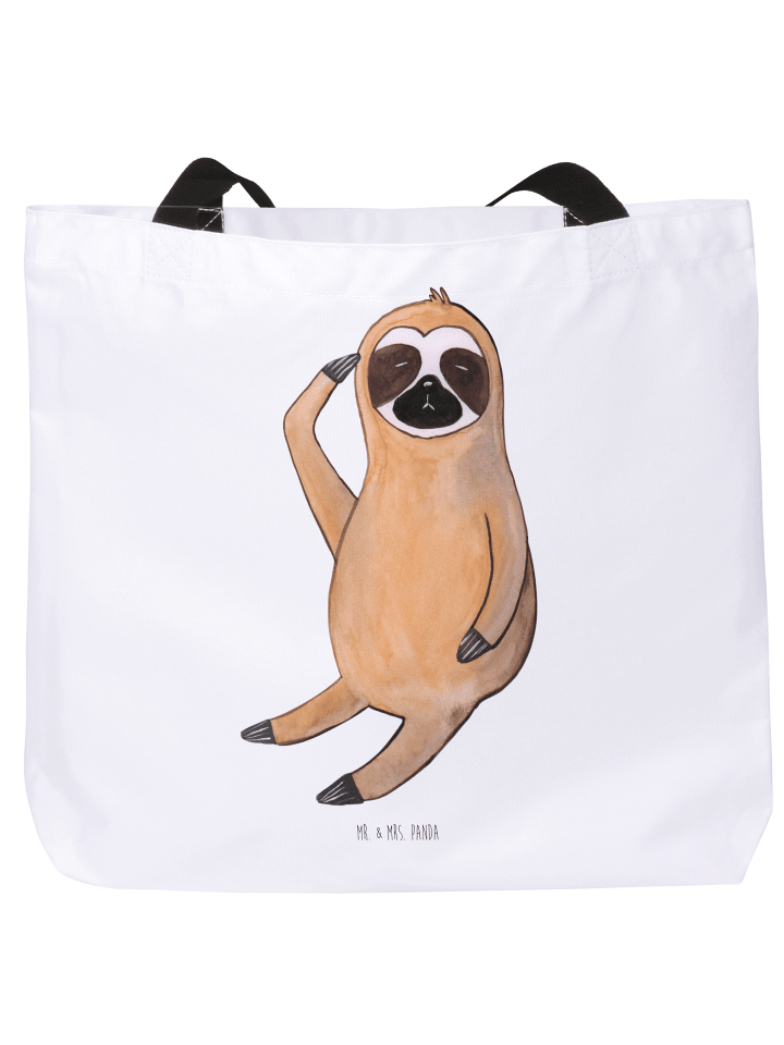 Schultertasche Faultier Vogel ohne Spruch in Weiß