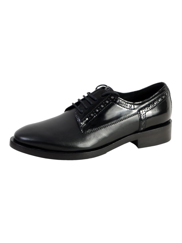 D-Brogue-Mokassin Schwarz