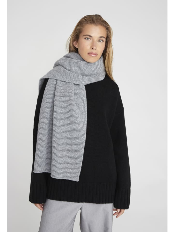 FRAUEN OVERSIZED SCHAL Kaschmir-Woll-Gemisch in Silver melange