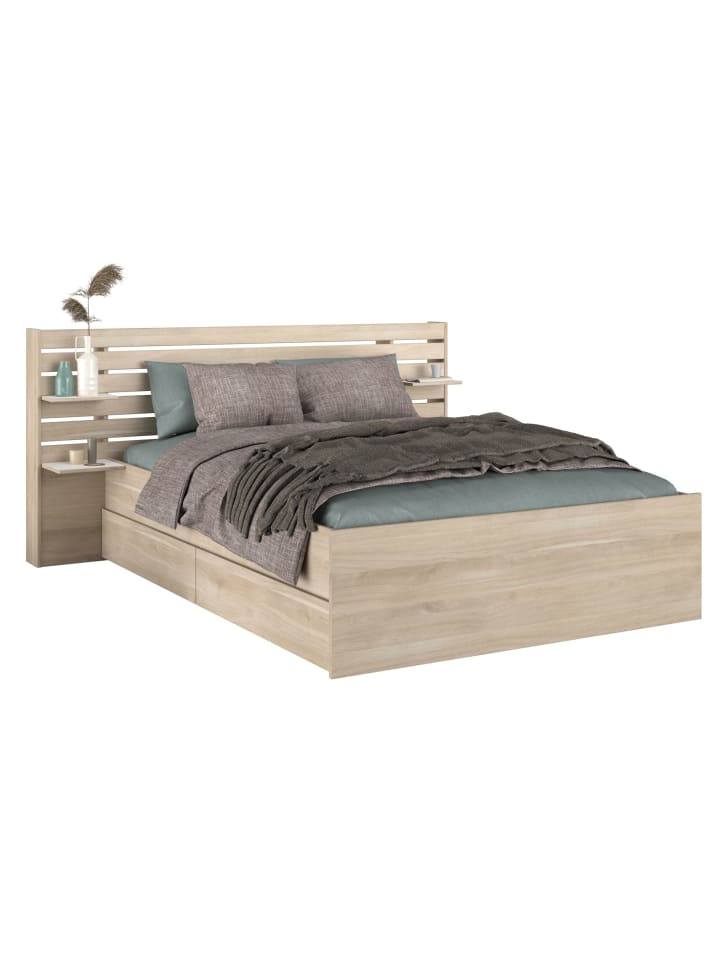 STAURAUMBETT Parisot Escale 160x200 Holznachbildung Japanische Eiche