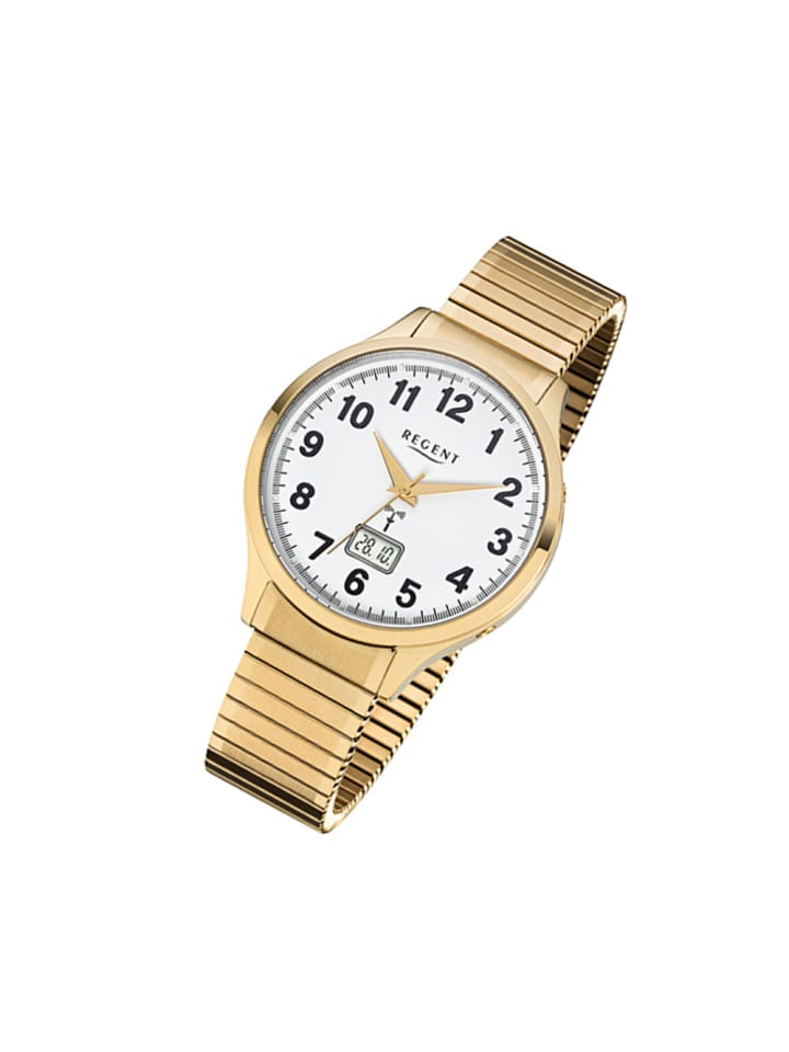 Funkuhr Regent Funkuhren gold groß (ca. 40mm)