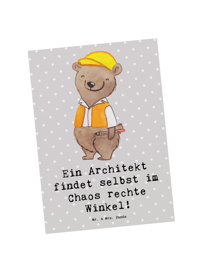 Postkarte Ein Architekt findet selbst im Chaos ... in Grau Pastell