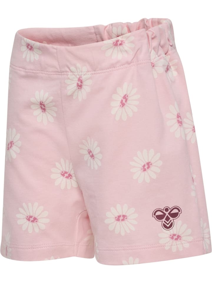 Kinder Short "Hmlmini Loose Flower Shorts" in Rosa