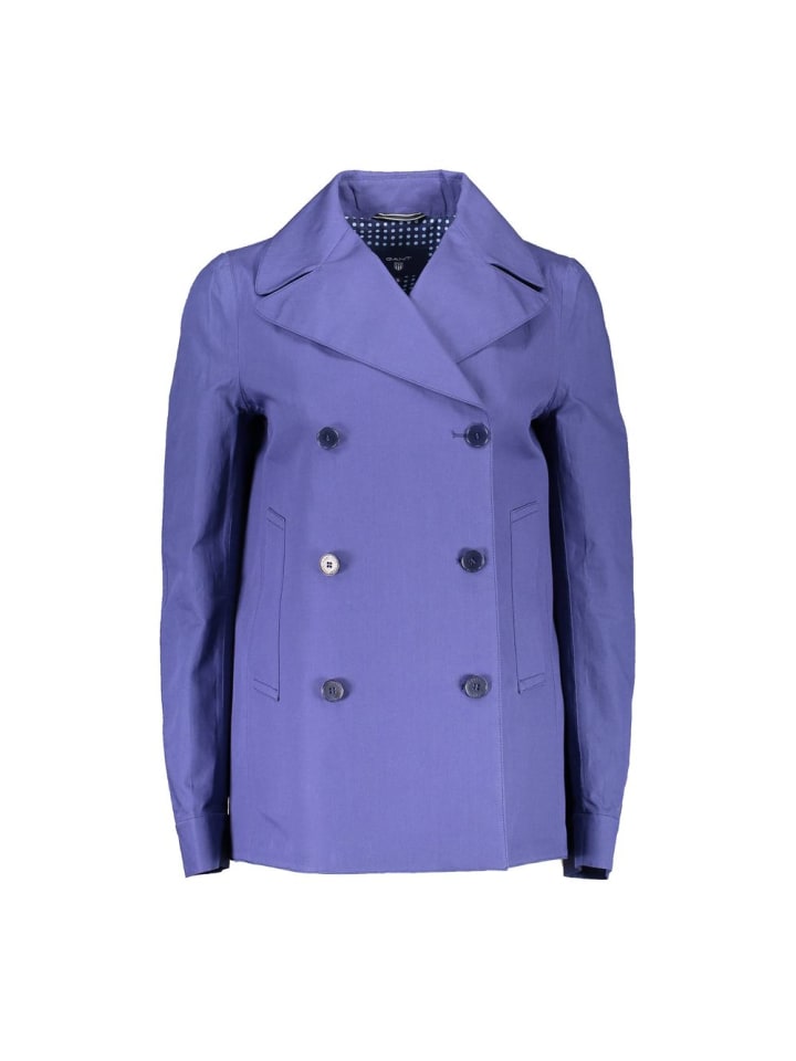 Blau Baumwolle Damen Mantel Jacke