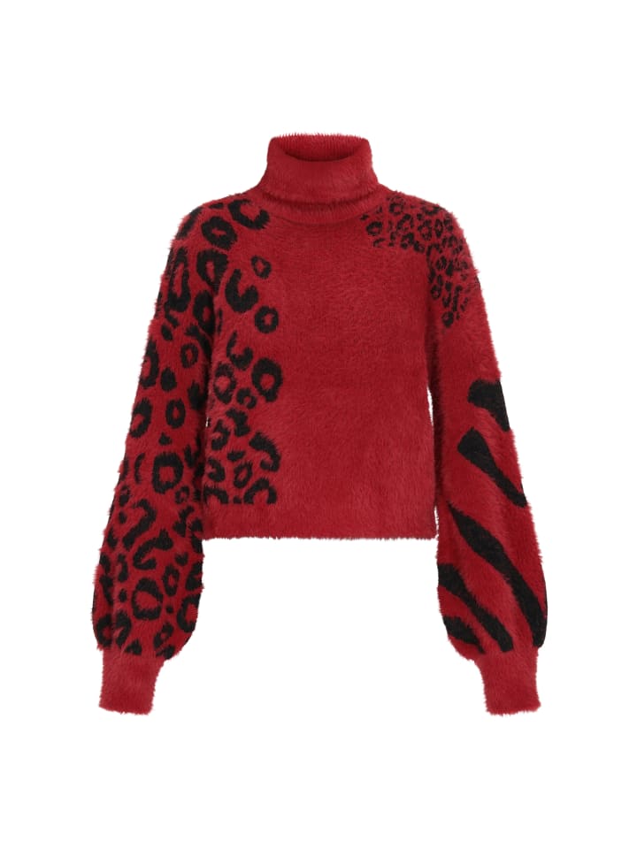 Women Sweater in burgundy black