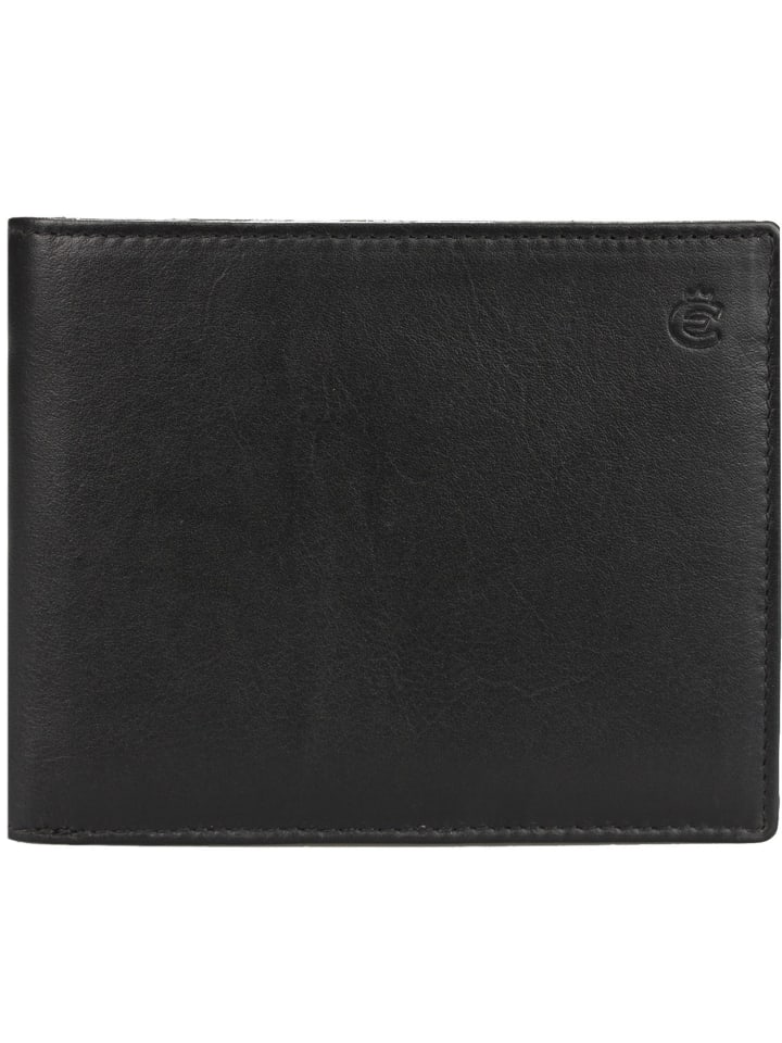 Geldbörse Leder 12 cm black