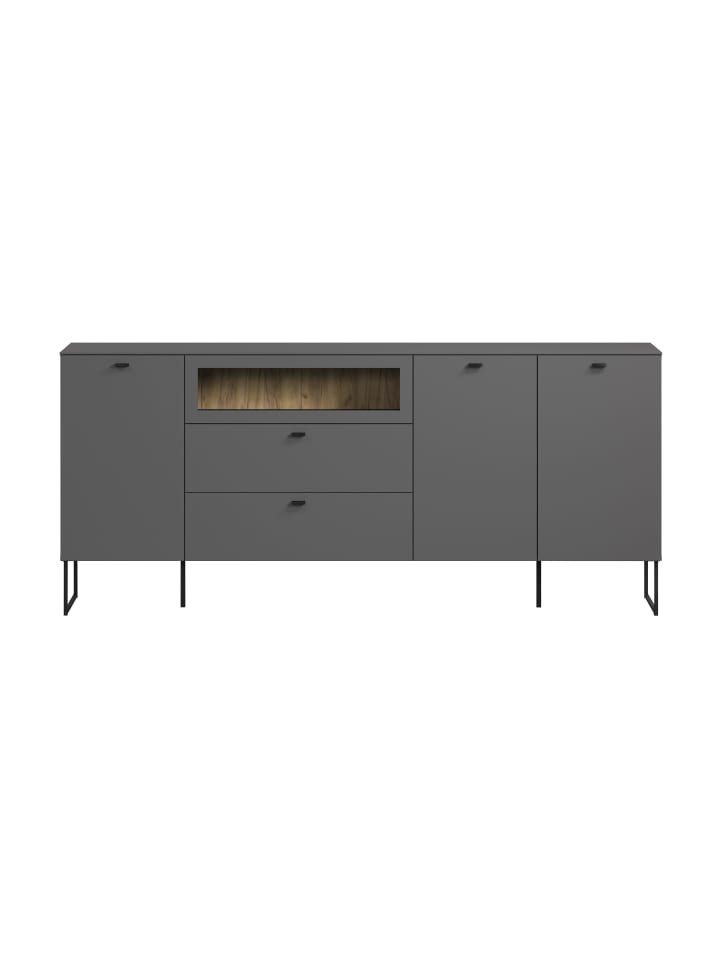Sideboard VELA in Anthrazitgrau - (W)191  x (H)84  x (L)42 cm