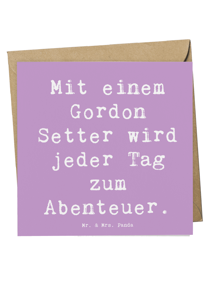 Deluxe Karte Spruch Gordon Setter Abenteuer mit... in Lavendeltraum