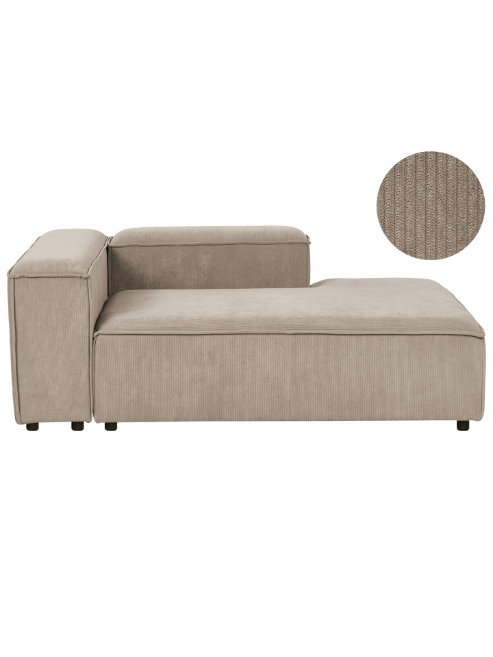 Chaiselongue ARDAL in Braun/Schwarz - (W) 119 x (H) 68 x (L) 180 cm linksseitig