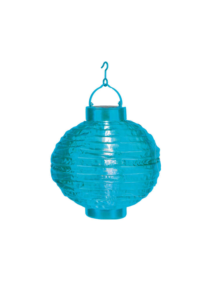 LED Solar-Lampion ,Festival', Dämmerungssensor, outdoor, 22cm, blau