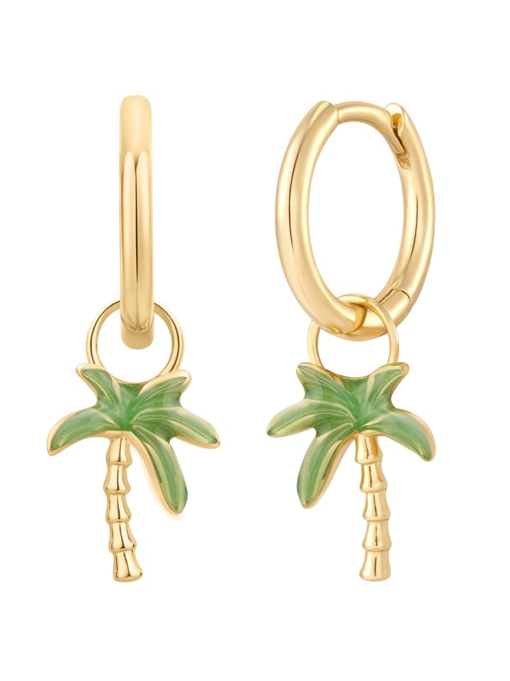 Creolen Palme aus Sterling Silber in gelbgold