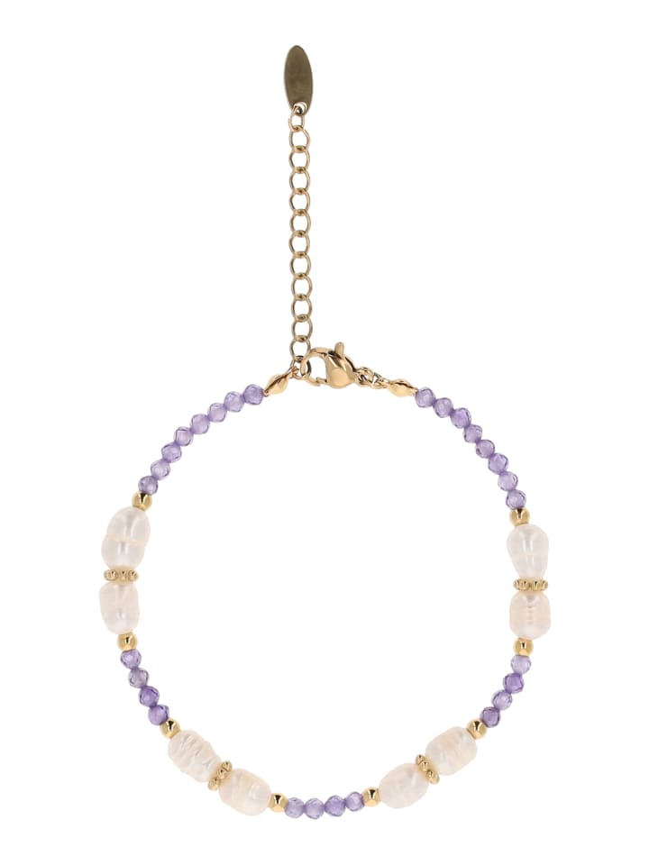 Women Bracelet With Lobster Clasp in Lilac White