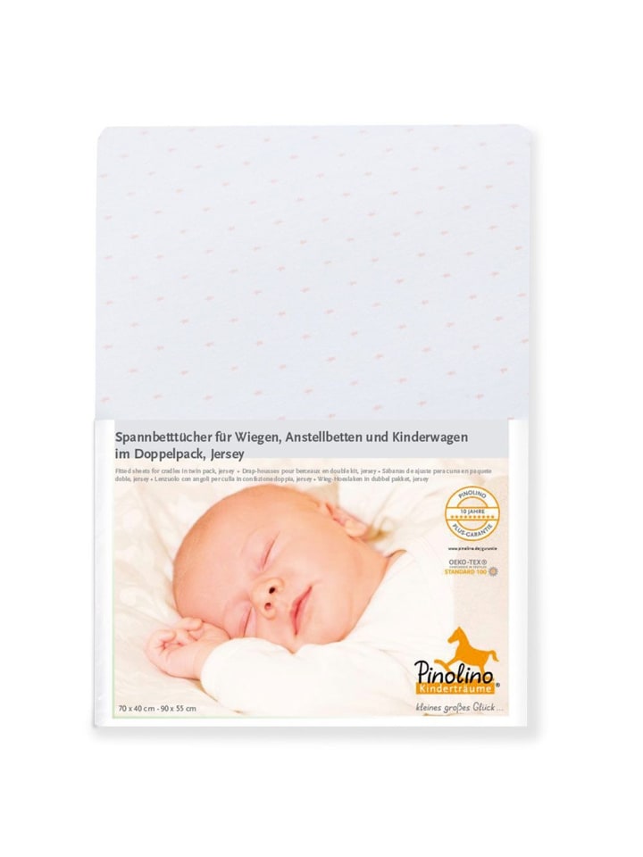 Spannbetttuch für Beistellbett & Wiege in pink,white