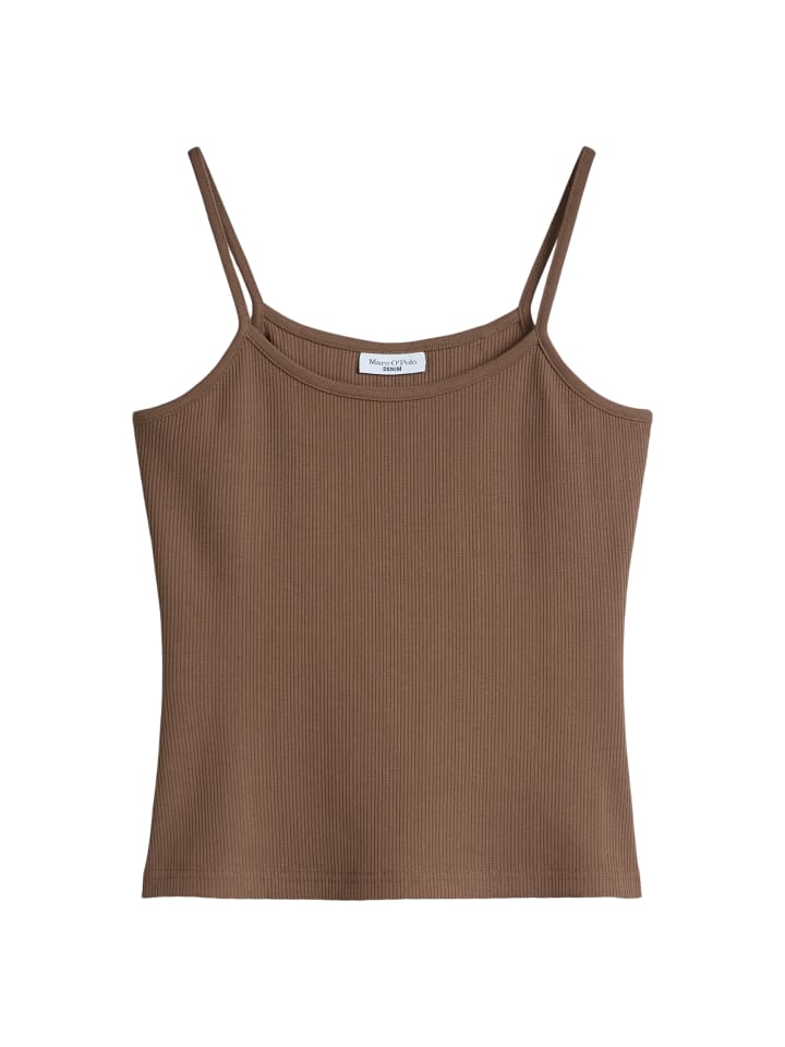 Spaghettiträger-Top slim in Umbra Brown