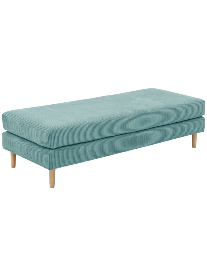 POLSTERHOCKER Kaylynn Cordstoff eisblau