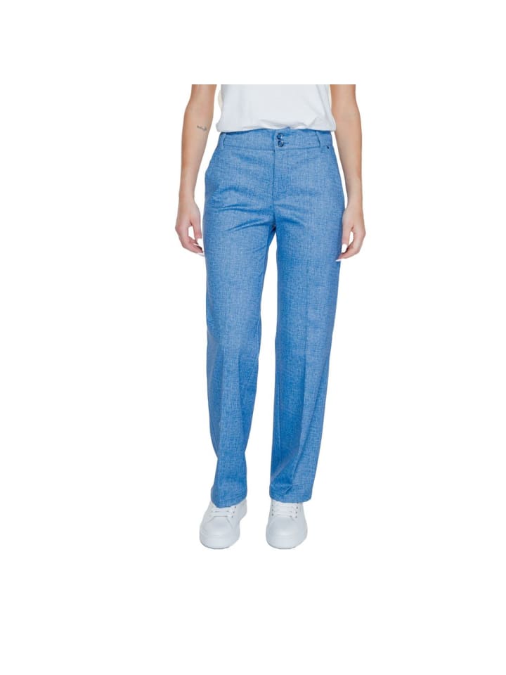 Blau Polyester Freizeithose