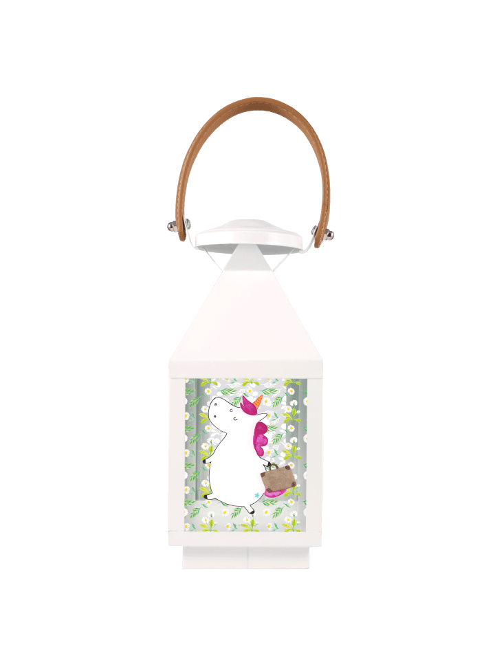 Windlicht Einhorn Koffer ohne Spruch in Transparent