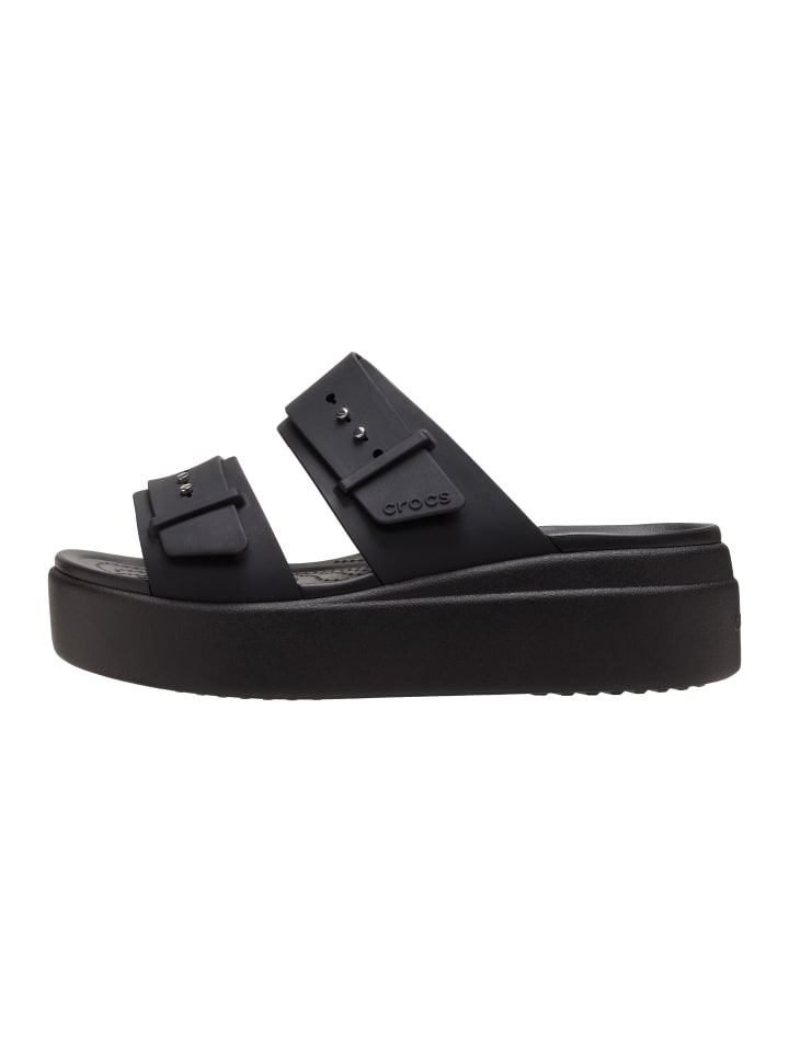Brooklyn Buckle Slipper-Sandalen Schwarz