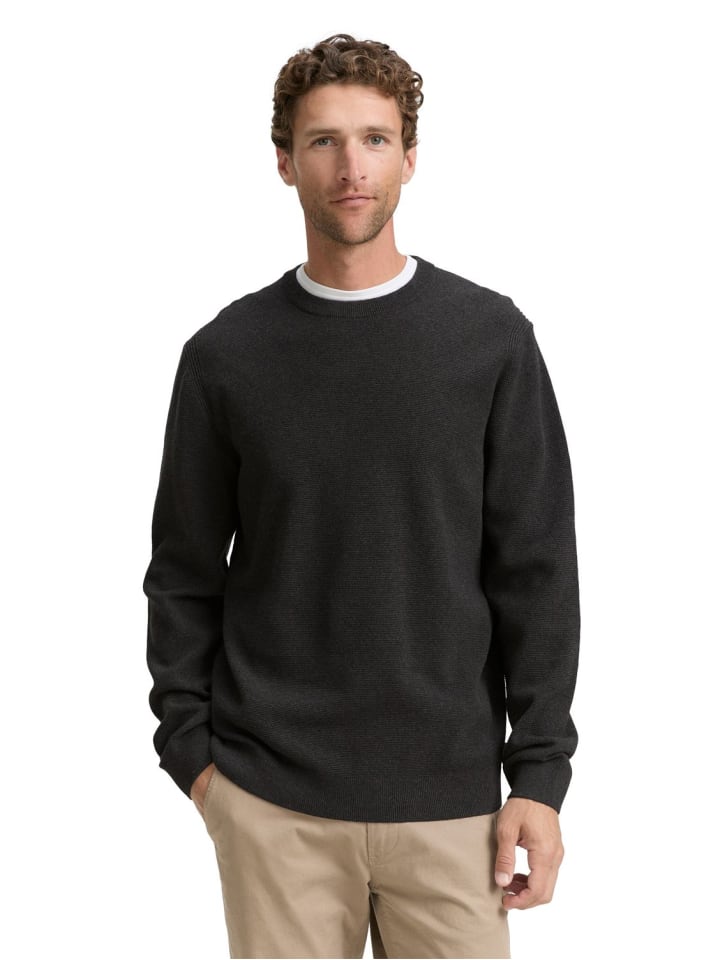 Pullover STRUCTURED CREWNECK KNIT in Grau