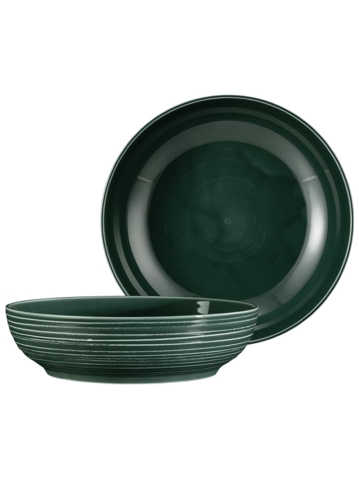 2er Set Foodbowl Terra in Moosgrün ø 25,5 cm