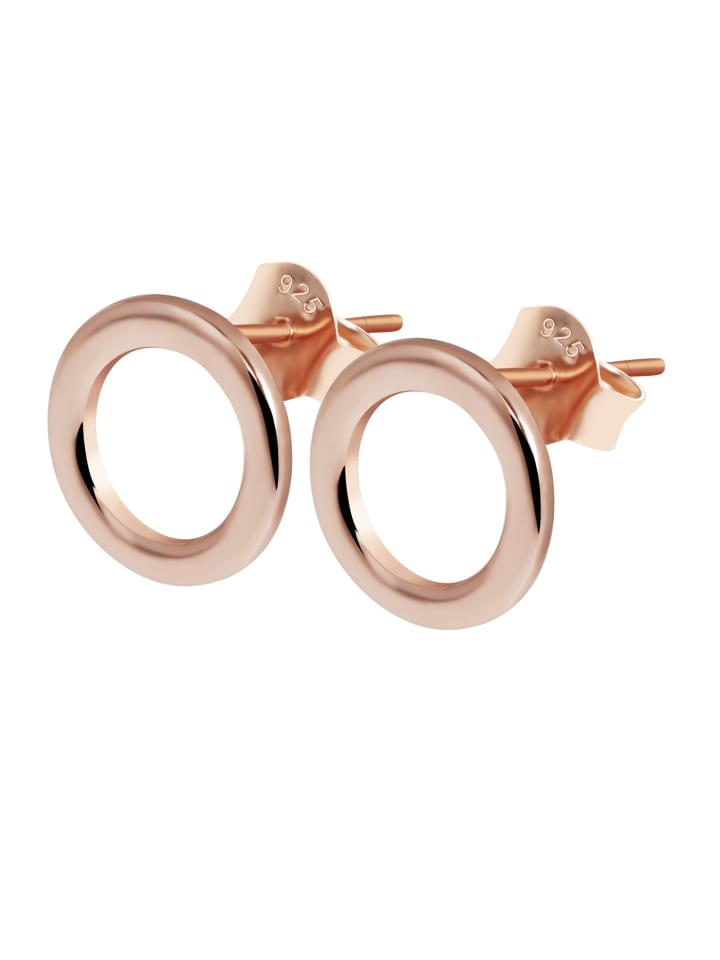 Damen Ohrstecker Kreis aus 925 Silber in rosé