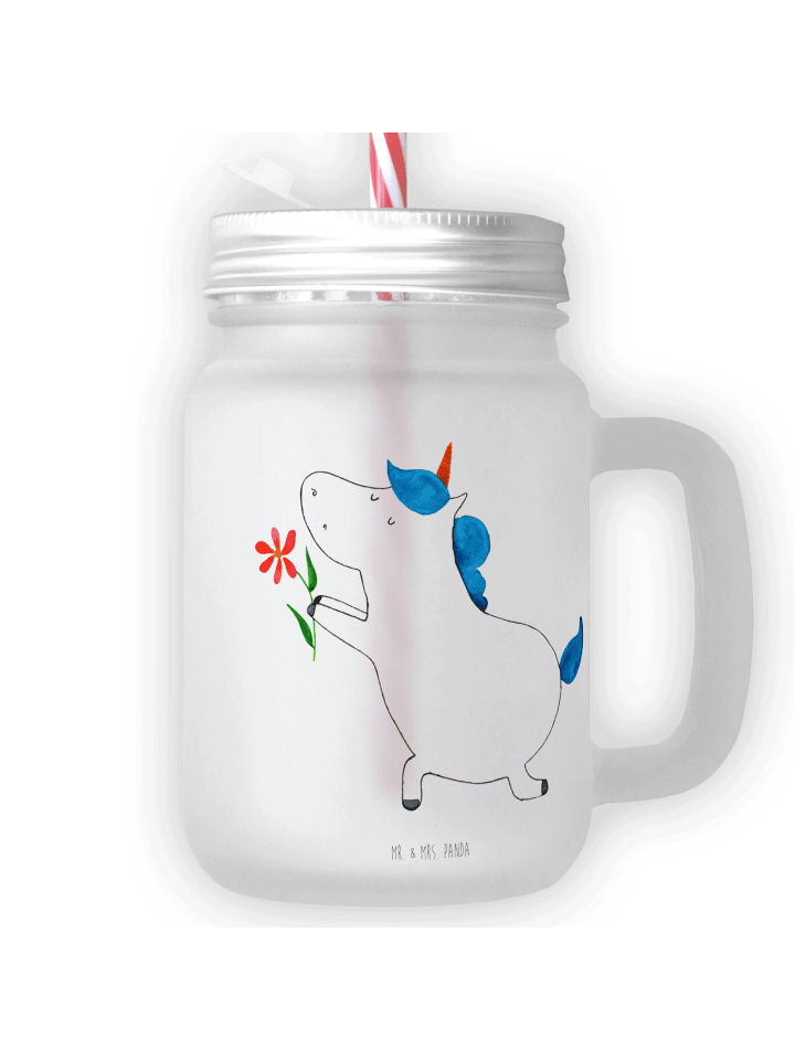 Einmachglas Einhorn Blume ohne Spruch in Transparent