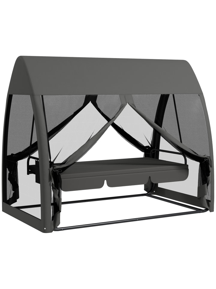 Hollywoodschaukel in Grau 240L x 140B x 197H cm