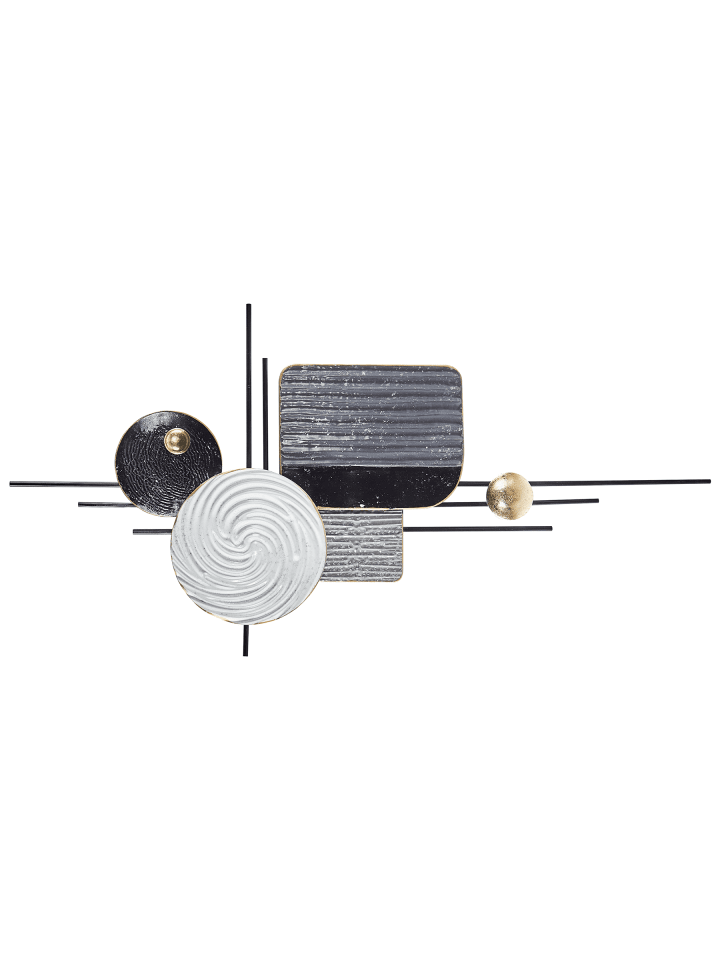 Wandobjekt OVAR in Grau/Schwarz/Weiß - (W) 100 x (H) 50 x (L) 4 cm Horizontal