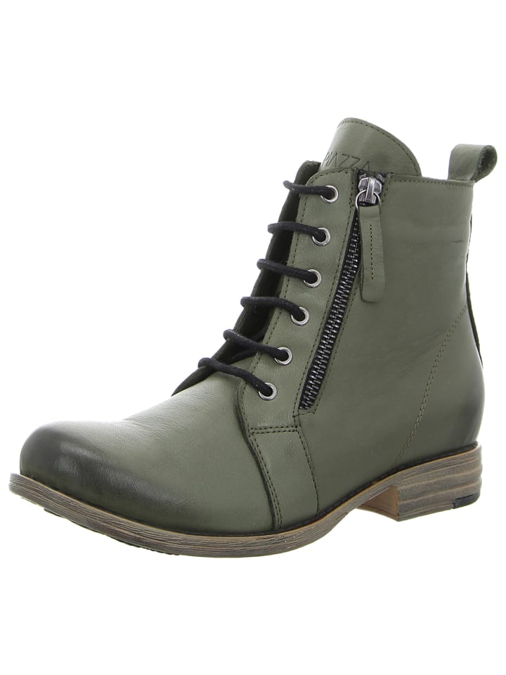 Schnürstiefelette in grün