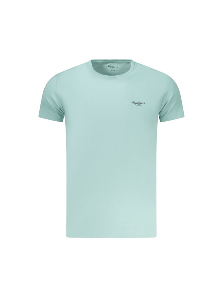 Blau Baumwolle Herren T-Shirt