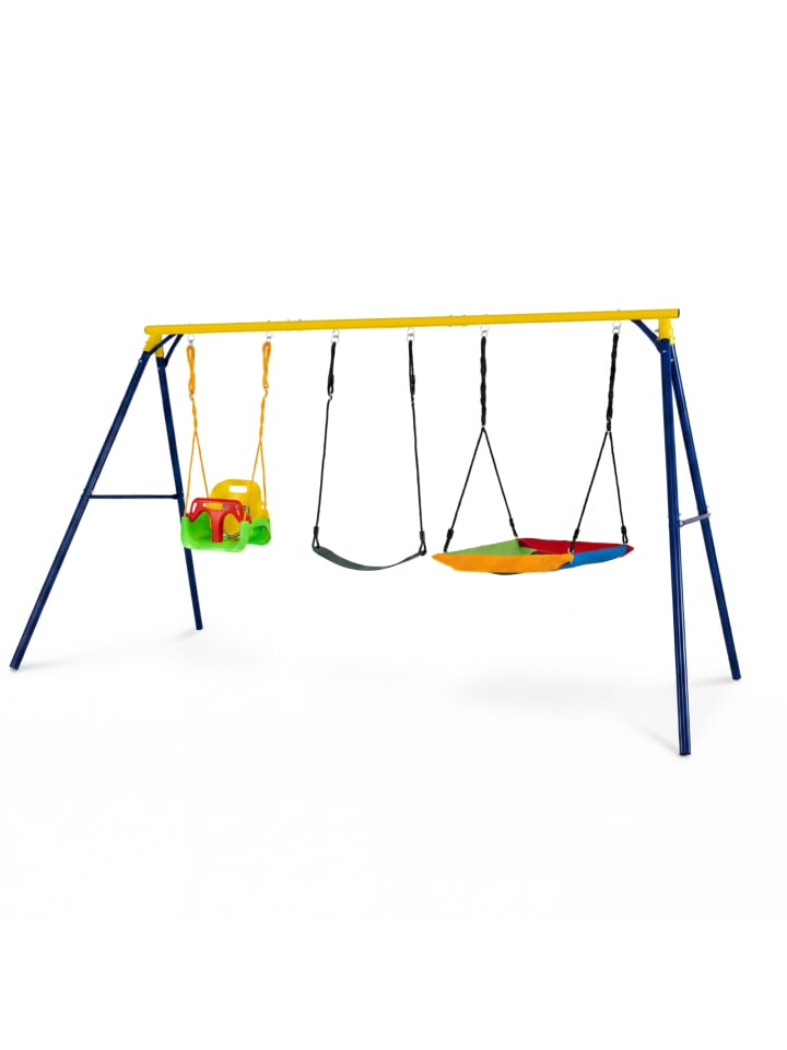 3 in 1 Schaukel mit Gestell in Gelb