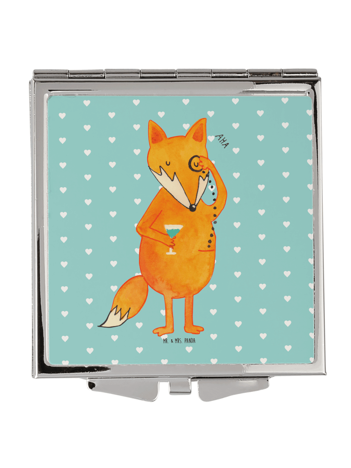Schminkspiegel Fuchs Lord ohne Spruch in Türkis Pastell