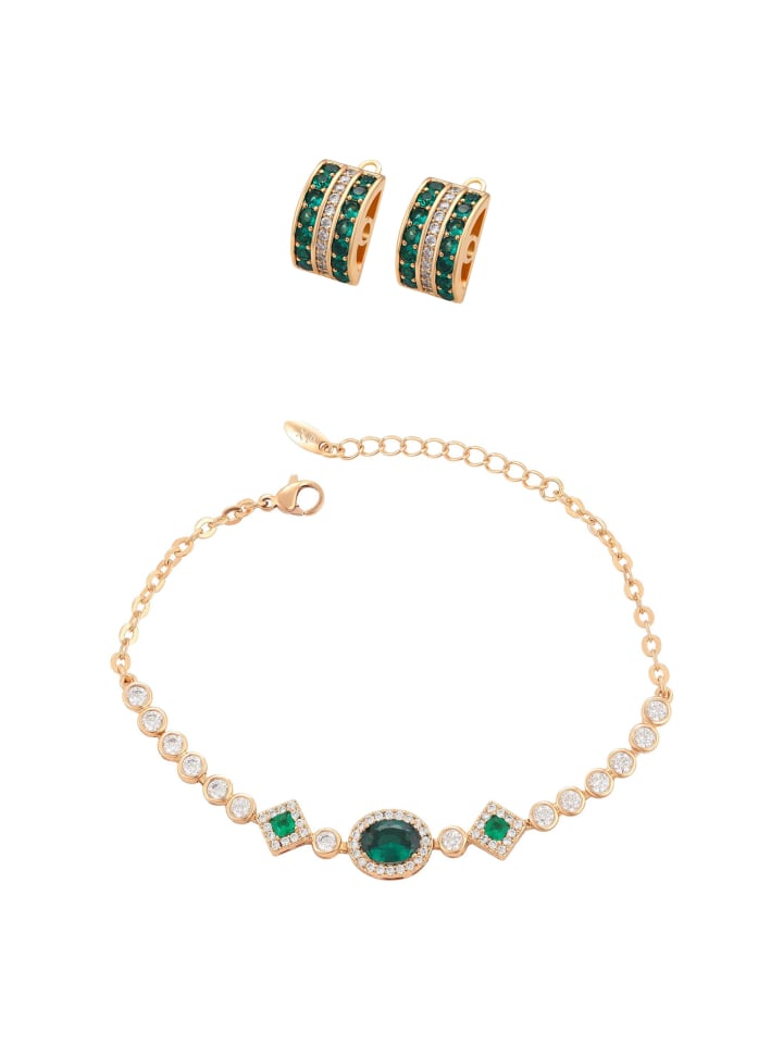 Women Jewelry Set in rose gold green