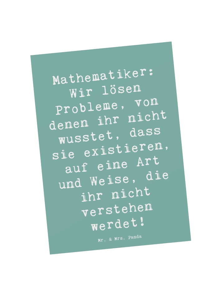 Postkarte Spruch Mathematiker Magie mit Spruch in Meeresbrise