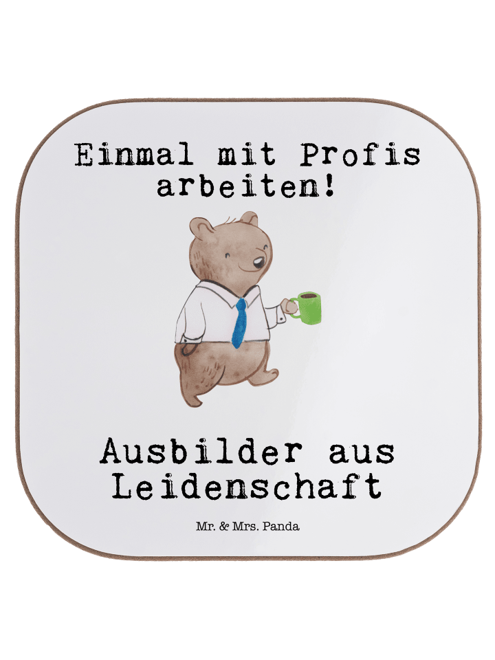 Coaster Ausbilder Leidenschaft mit Spruch in Weiß