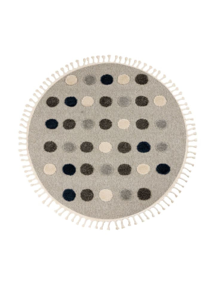 Wohnzimmer Teppich – Kinderteppich Modena 419 in grau - rund