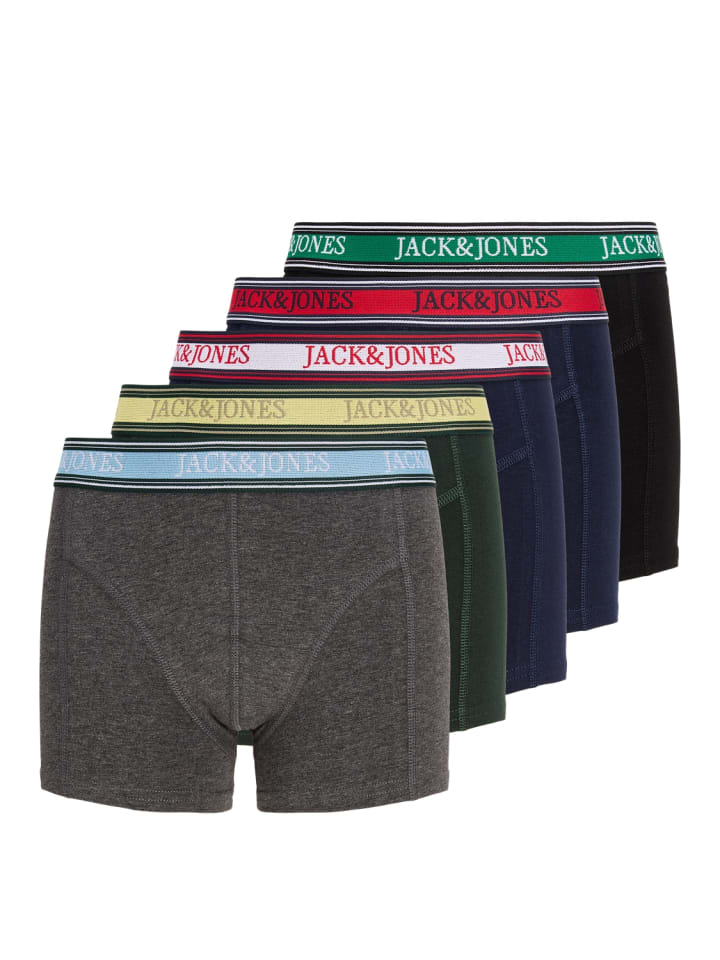 Boxershorts 5er-Pack Bio-Baumwolle Jacfaze in navy blazer
