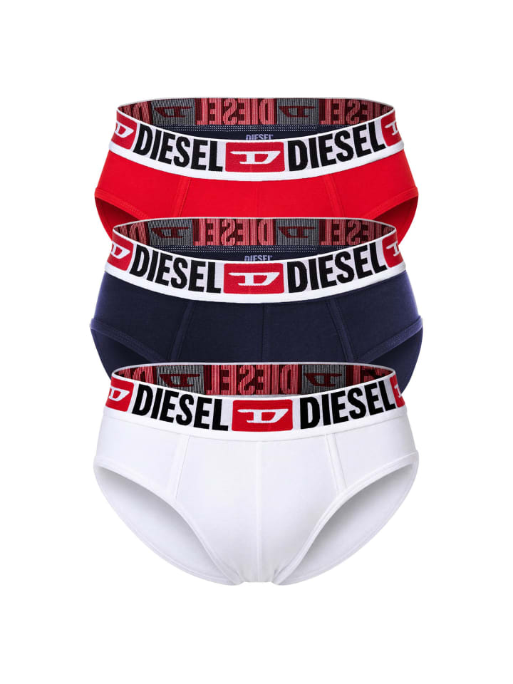 Slip 3er Pack in Rot/Dunkelblau/Weiß