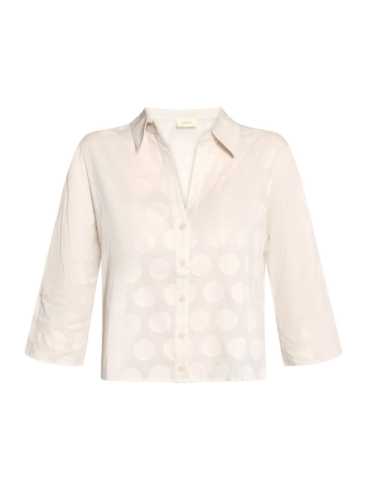 Oversize-Bluse mit Kragen in beige