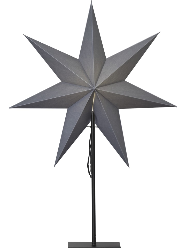 Tischlampe Stern Ozen, groß, grau, 75cm in Silber