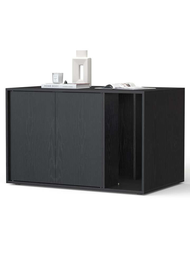 Katzentoilette Kadin in Ebenholzschwarz - (B)50 x (H)50 x (T)80 cm