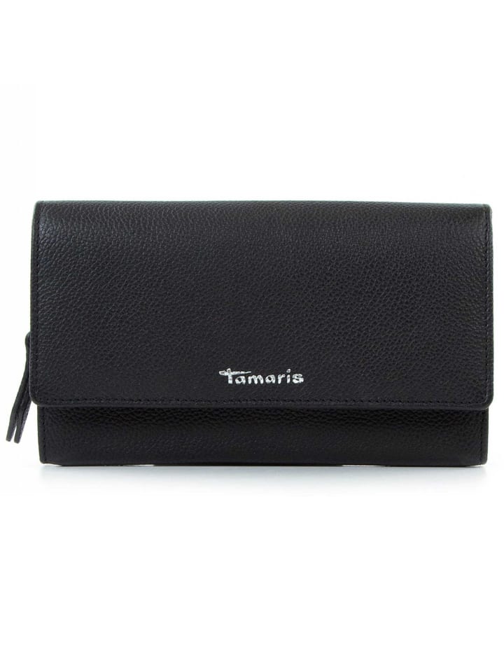 Amanda Geldbörse Leder 18 cm black