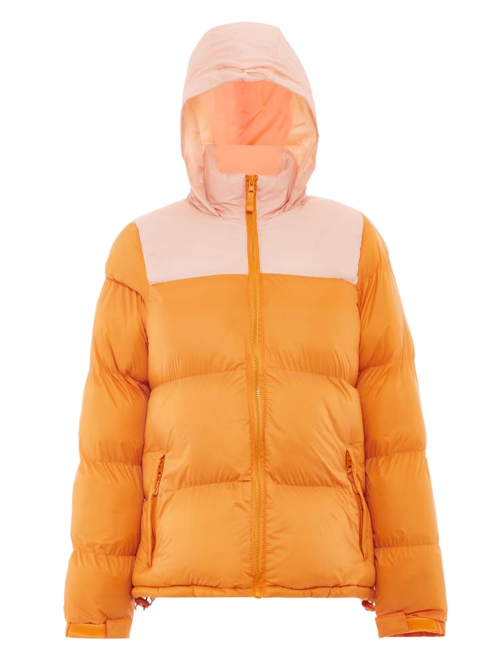 Damen Wattierte Steppjacke in Orange Pfirsich