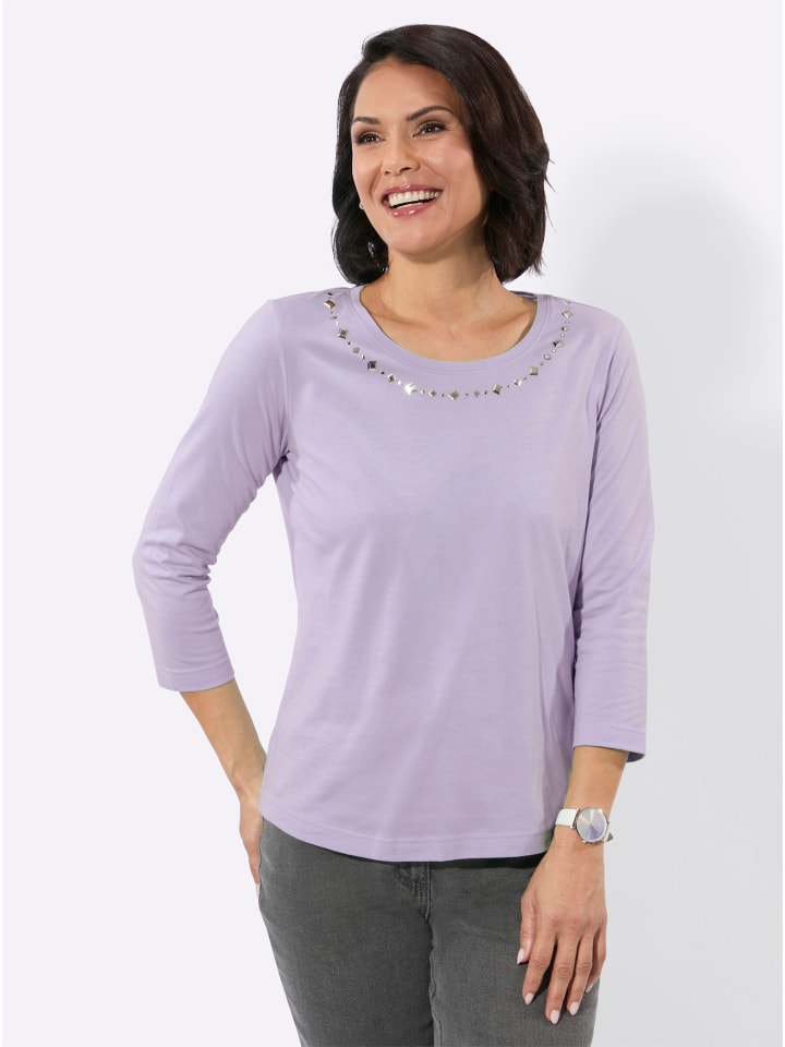 Rundhals-Shirt in flieder