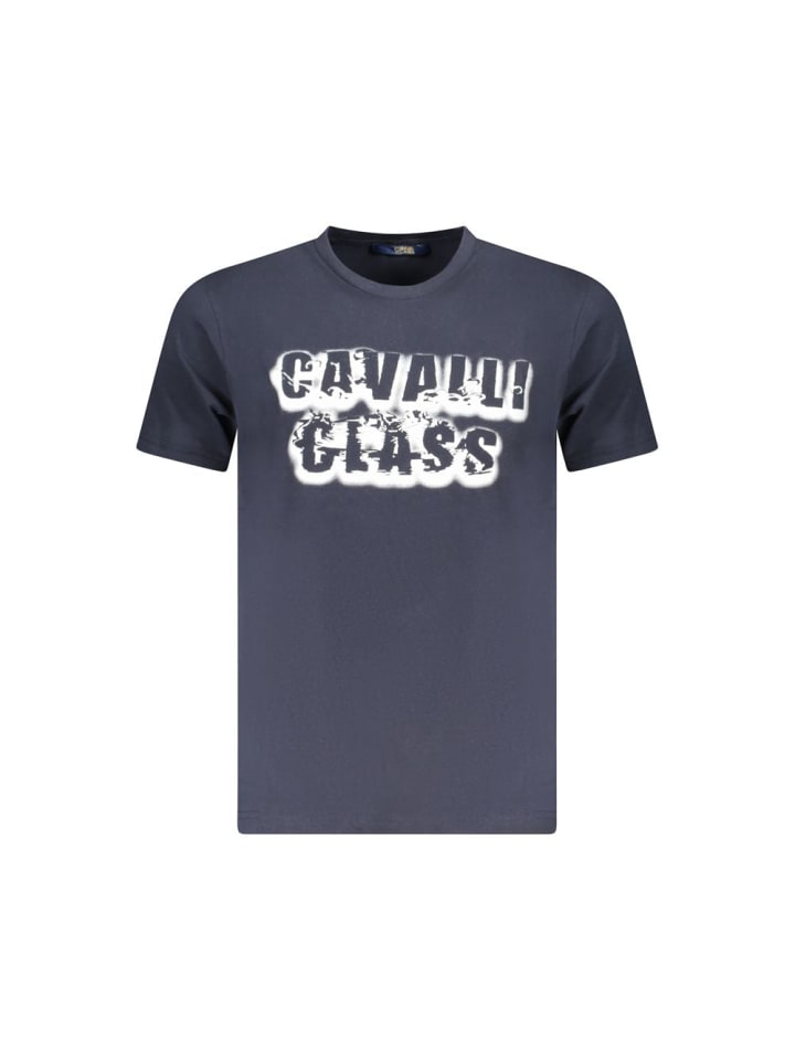 Blau Baumwolle Herren T-Shirt